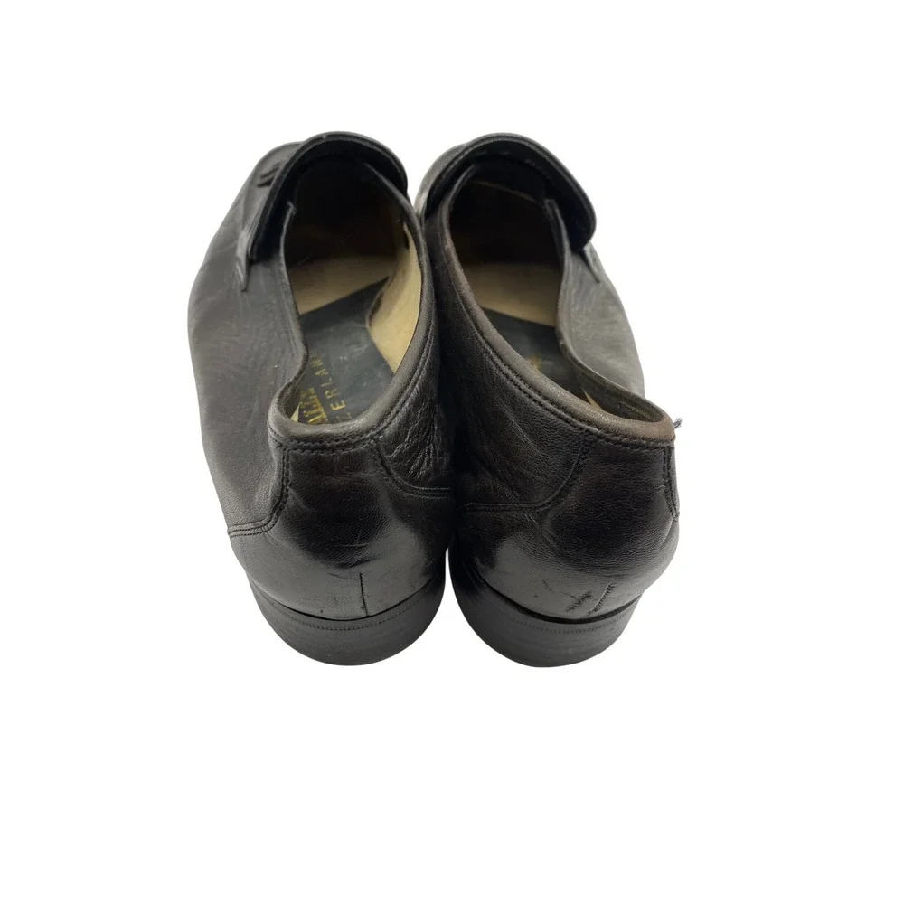 Bally of Switzerland Continentals Severino Brown Leather Tassel Loafers Mens 8.5